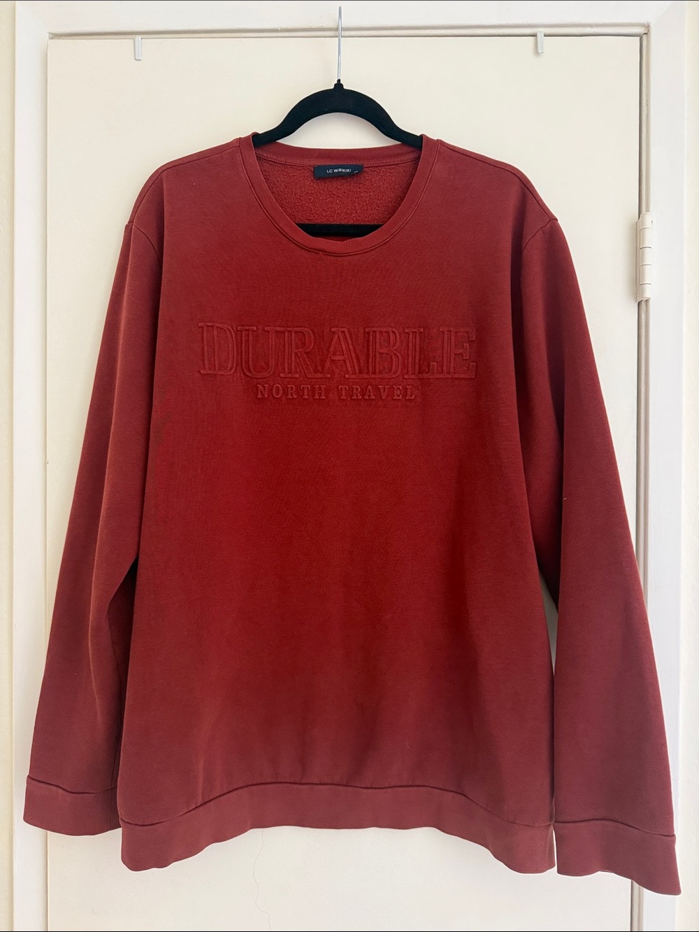 LC Waikiki Durable North Travel Men's Crewneck Sweater - Rust Red size 3XL